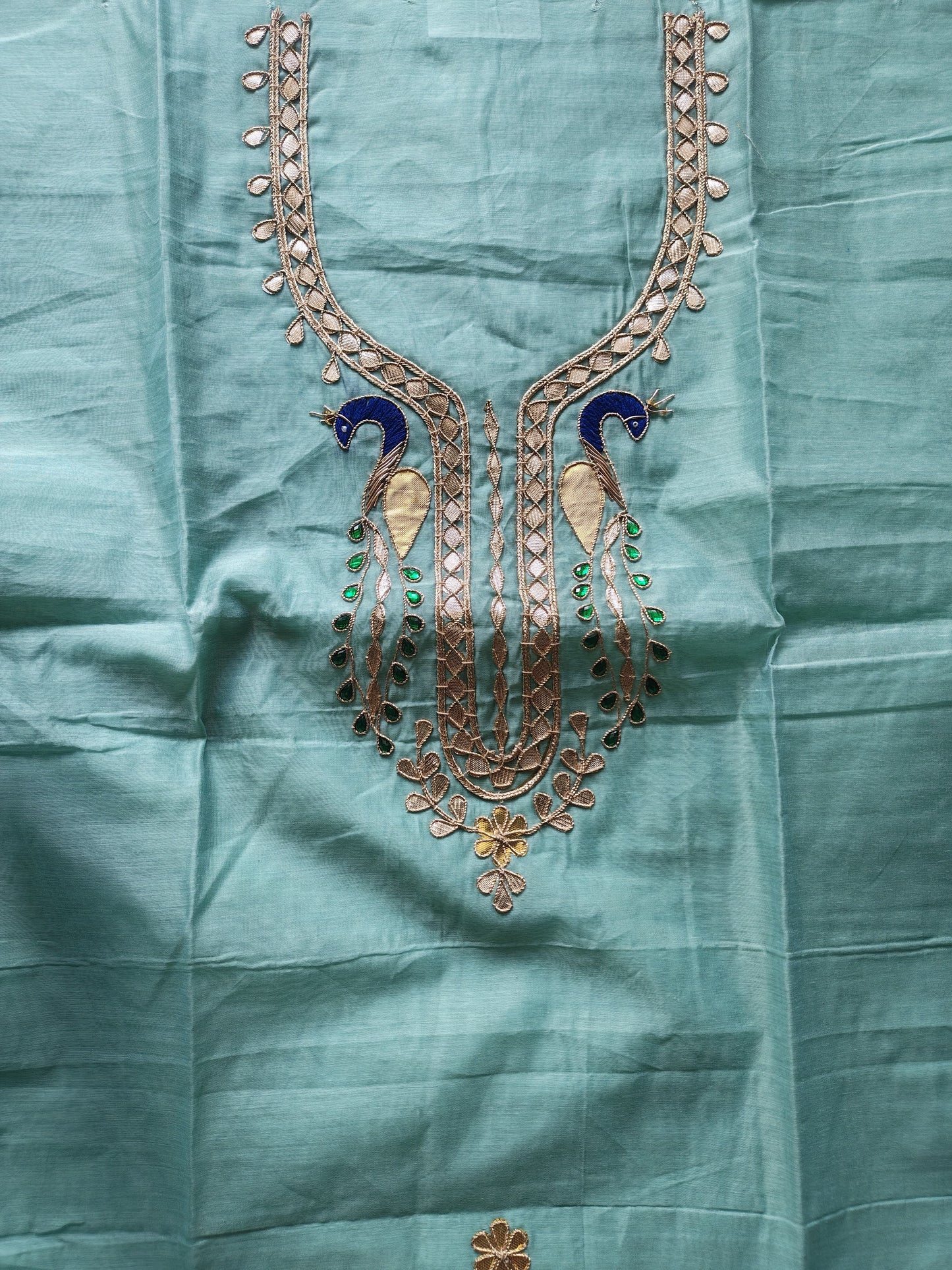Sky Blue Gota Patti Dress Material