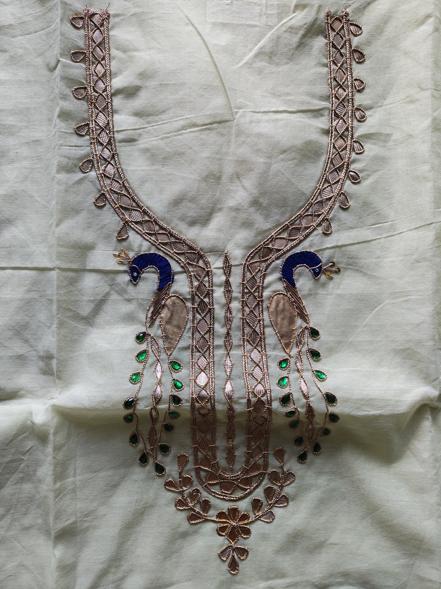 Off-White Gota Patti Dress Material