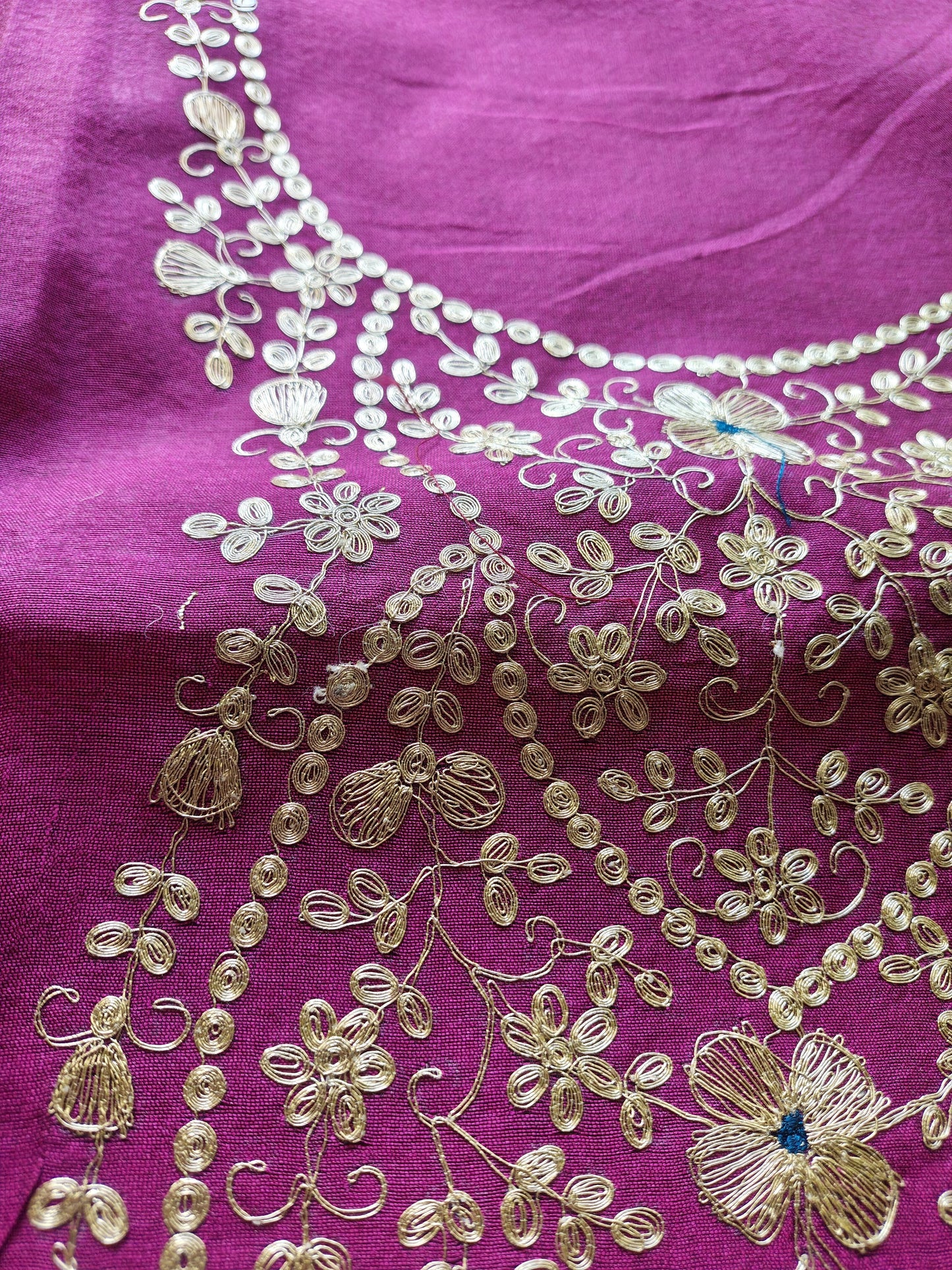 Rani Pink Pittan Work Dress Material