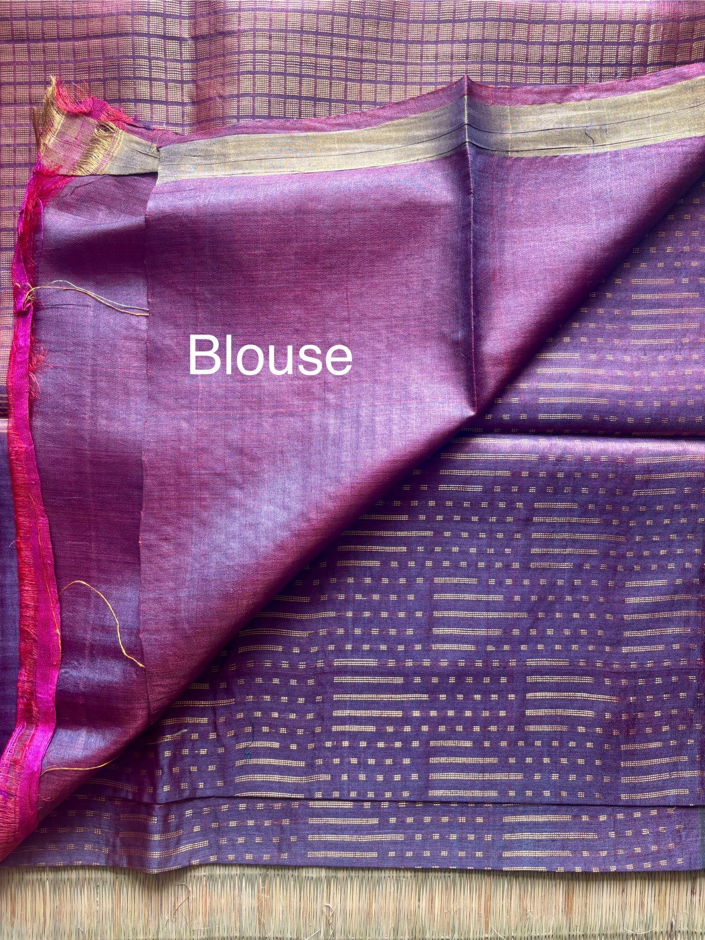 Purple Tussar Silk Handloom Jala Weave Saree