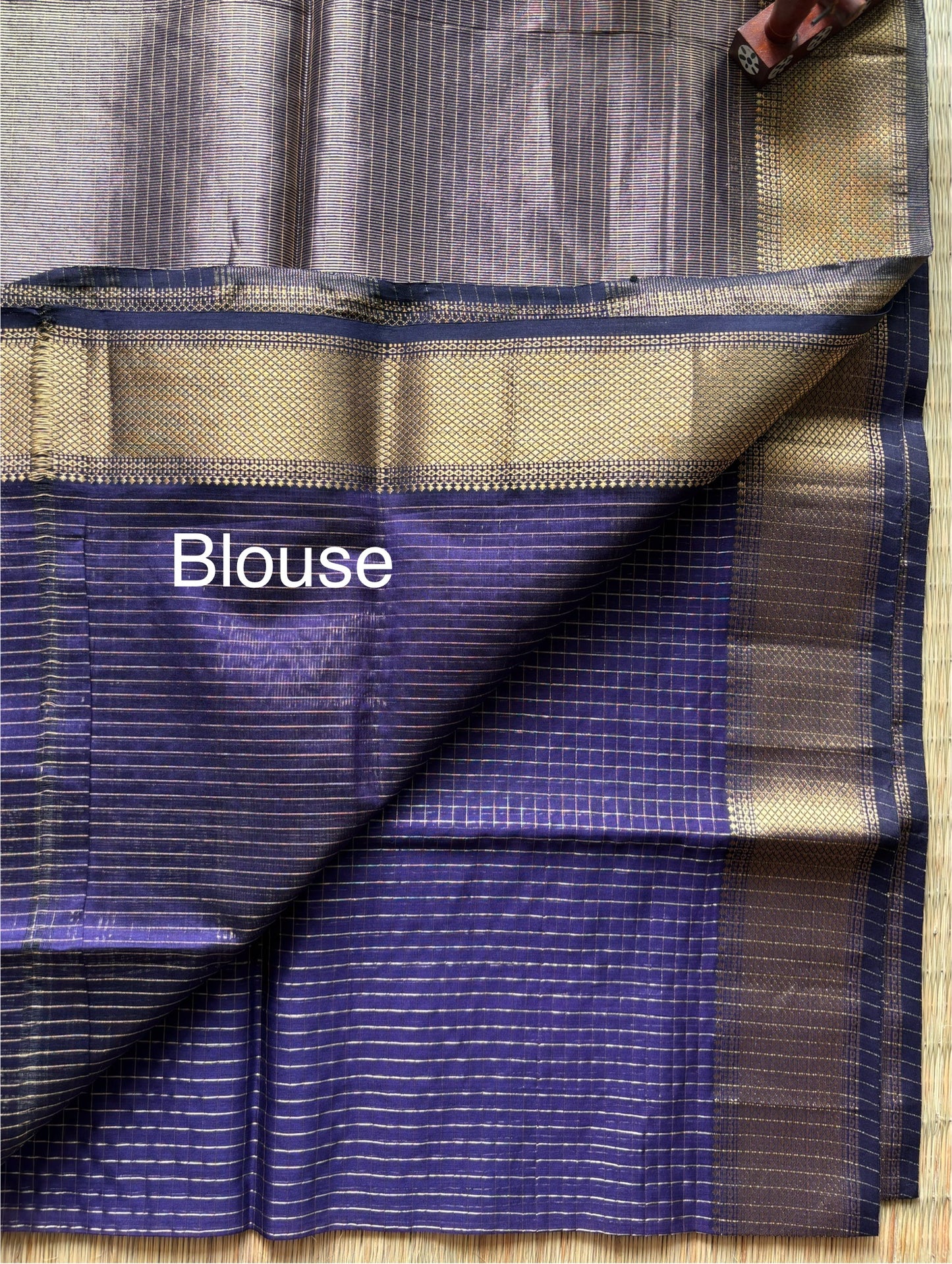 Royal Blue Maheshwari Tissue Saree