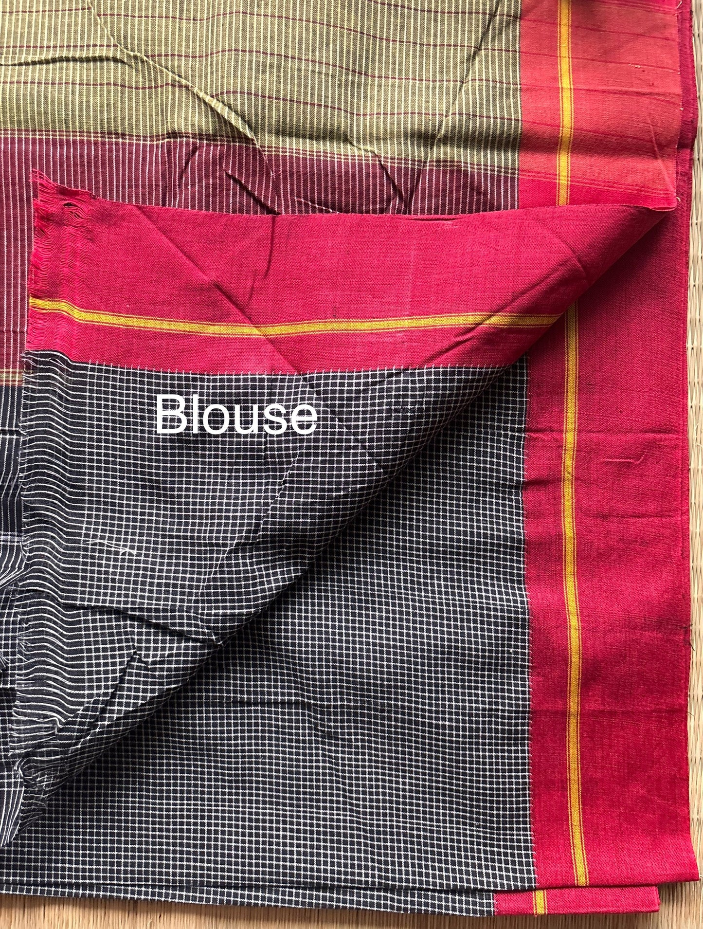 Yellow & Red Patteda Anchu Cotton Handloom Saree