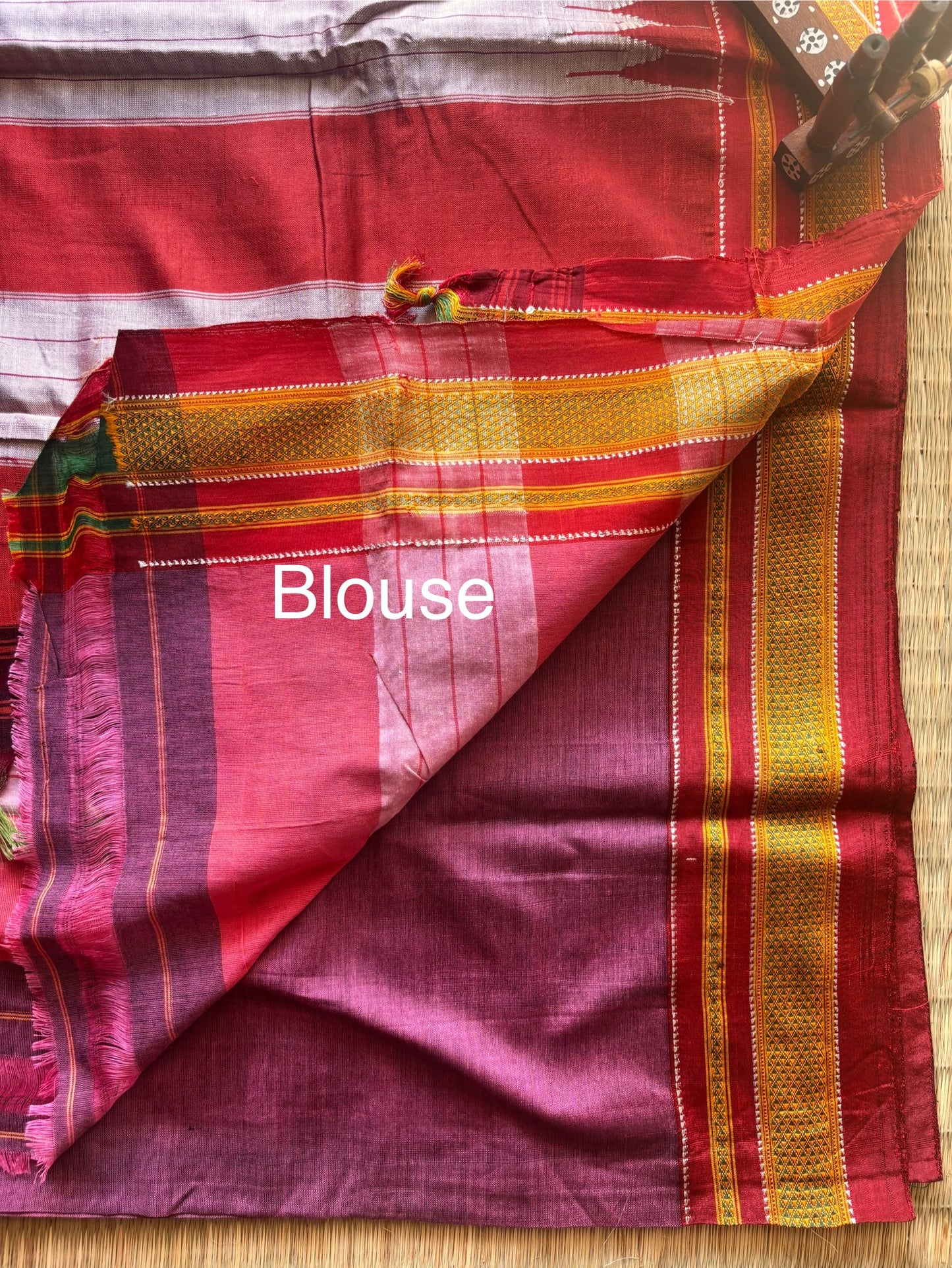 Magenta and Red Handloom Ilkal Saree