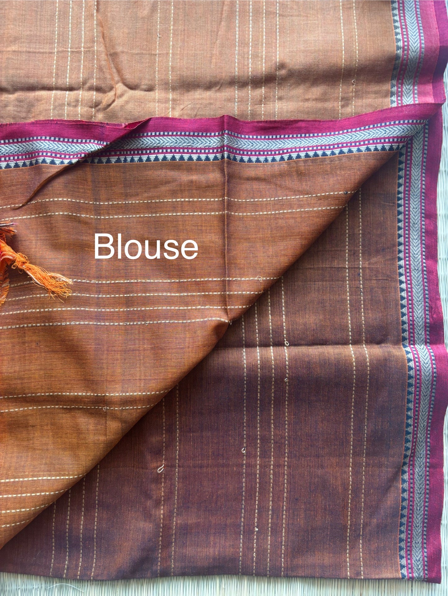 Earthy Brown & Maroon Narayanpet Handloom Cotton Saree