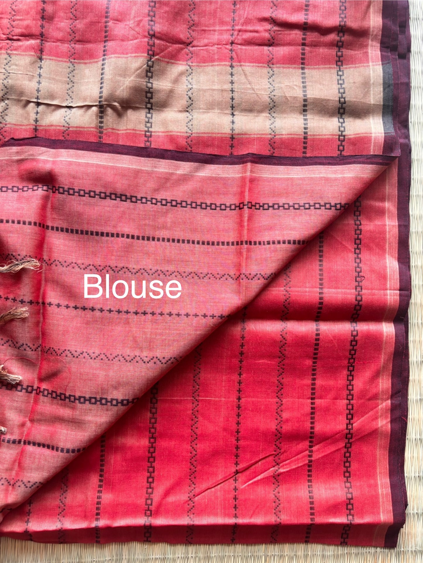 Terracotta Red Narayanpet Handloom Cotton Saree