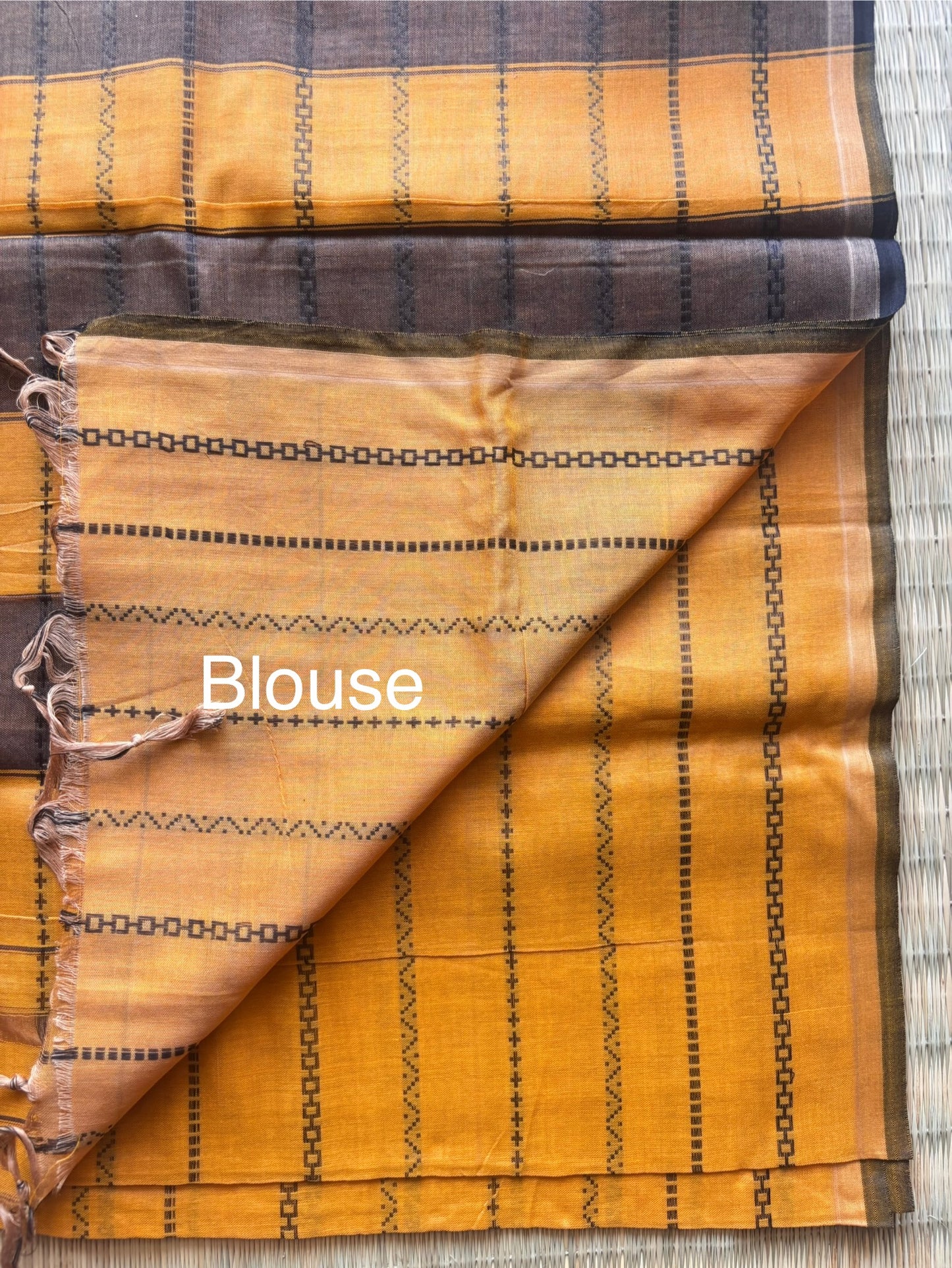 Mustard Narayanpet Handloom Cotton Saree