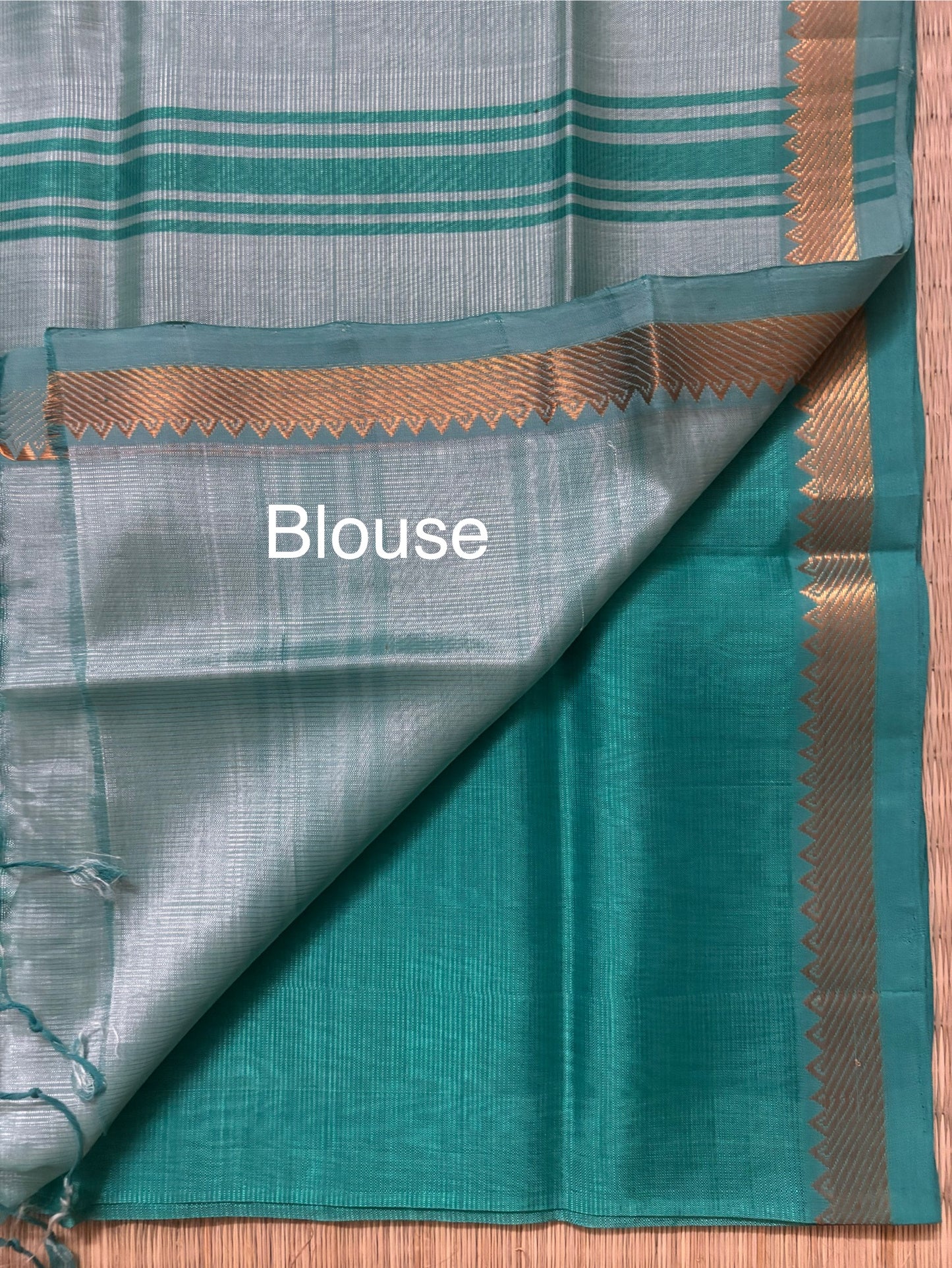 Icy Green Classic Mangalagiri Handloom Silk Saree