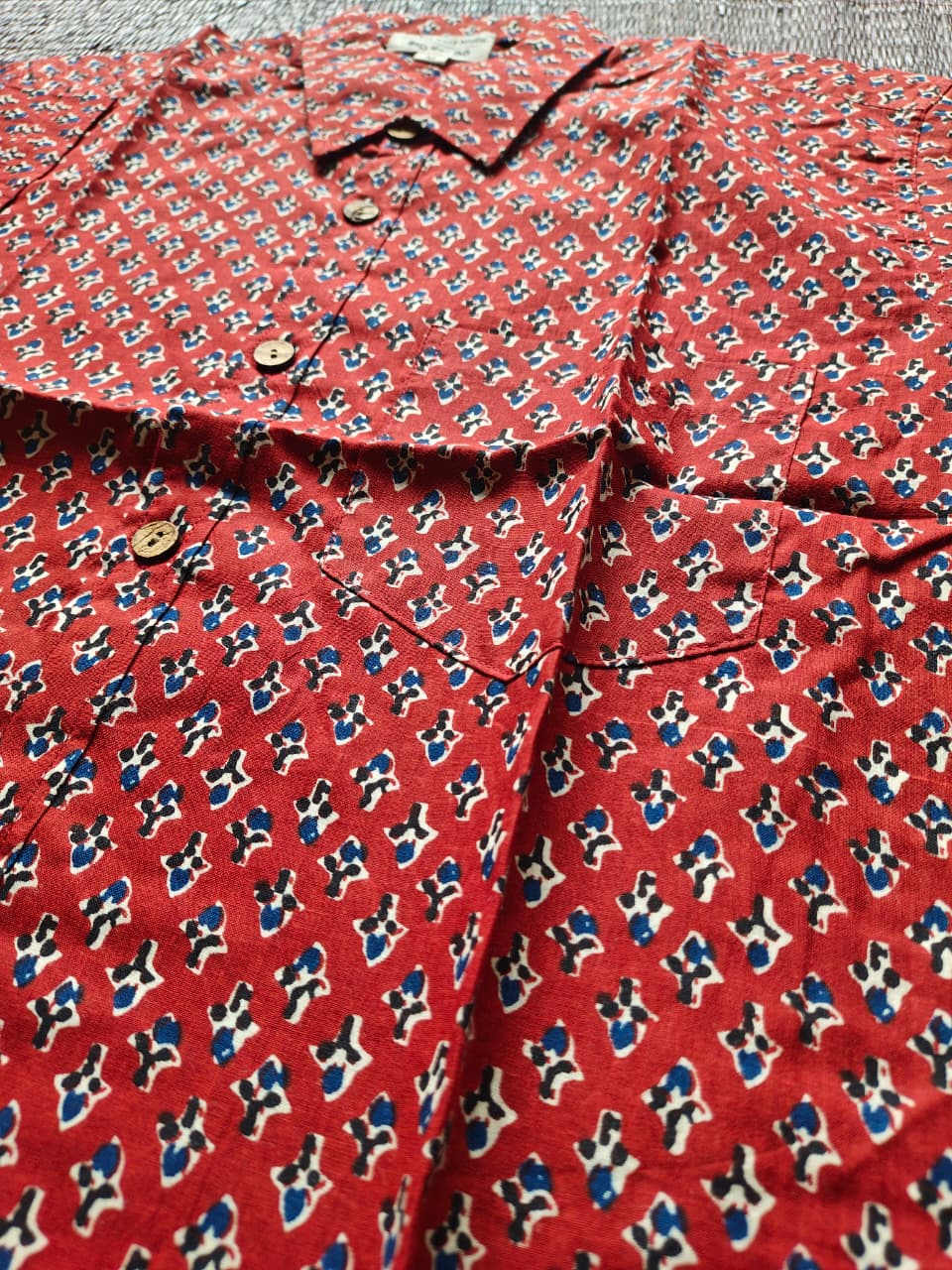 Men's Garnet Pattern Sanganeri Shirt