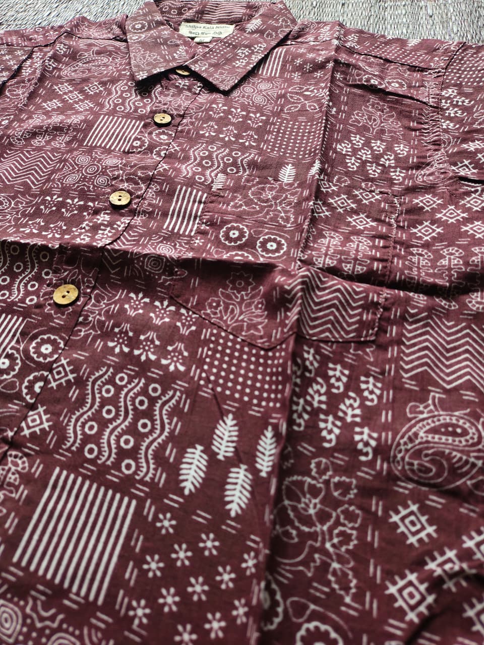 Men's Terracotta Pattern Sanganeri Shirt