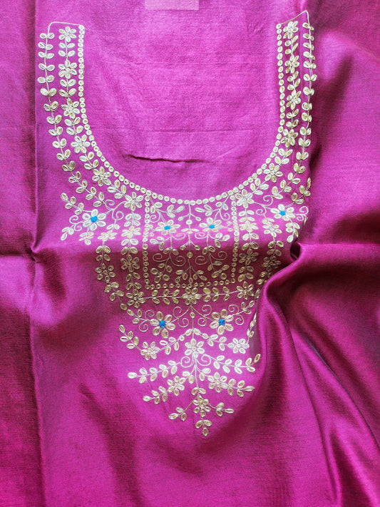 Dark Pink Pittan Work Dress Material