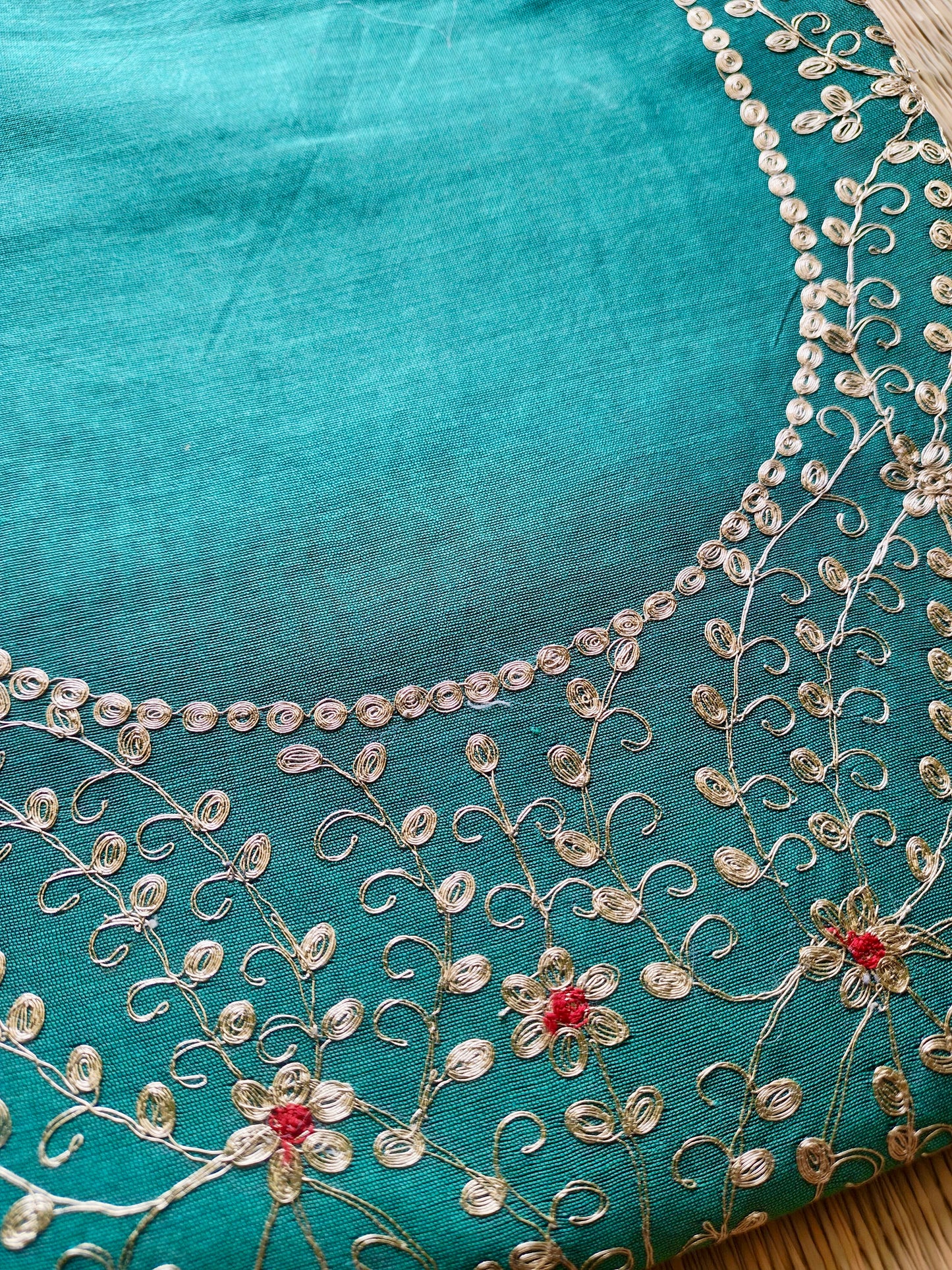 Teal Pittan Work Dress Material