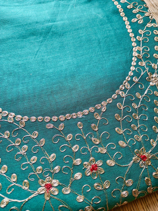 Teal Pittan Work Dress Material