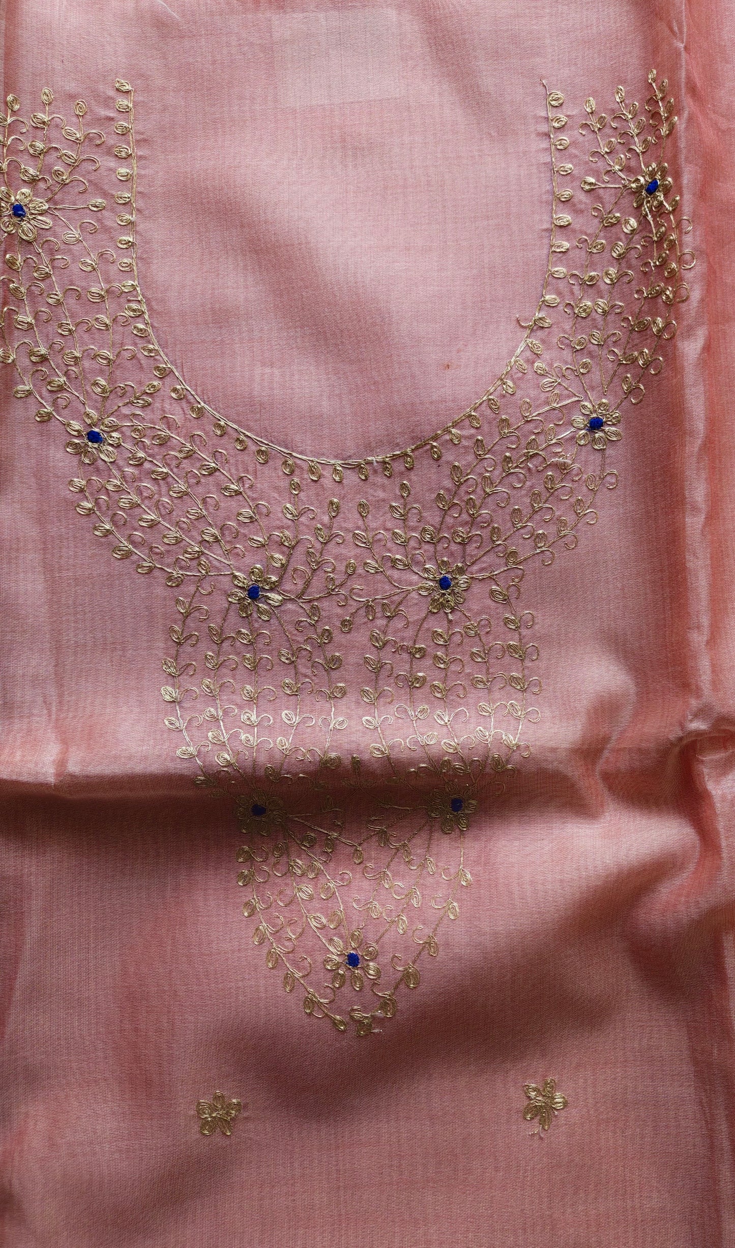 Baby Pink Pittan Work Dress Material