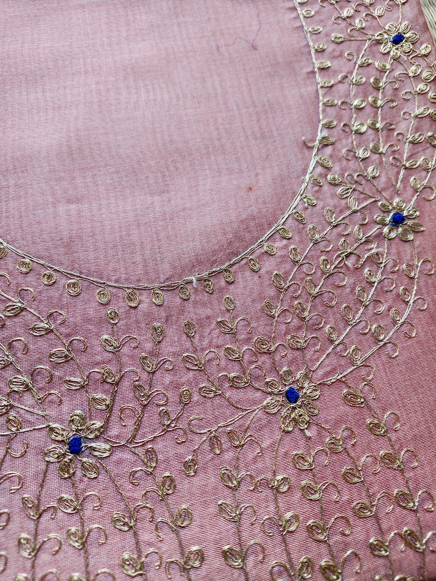 Baby Pink Pittan Work Dress Material