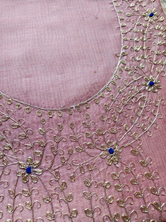 Baby Pink Pittan Work Dress Material