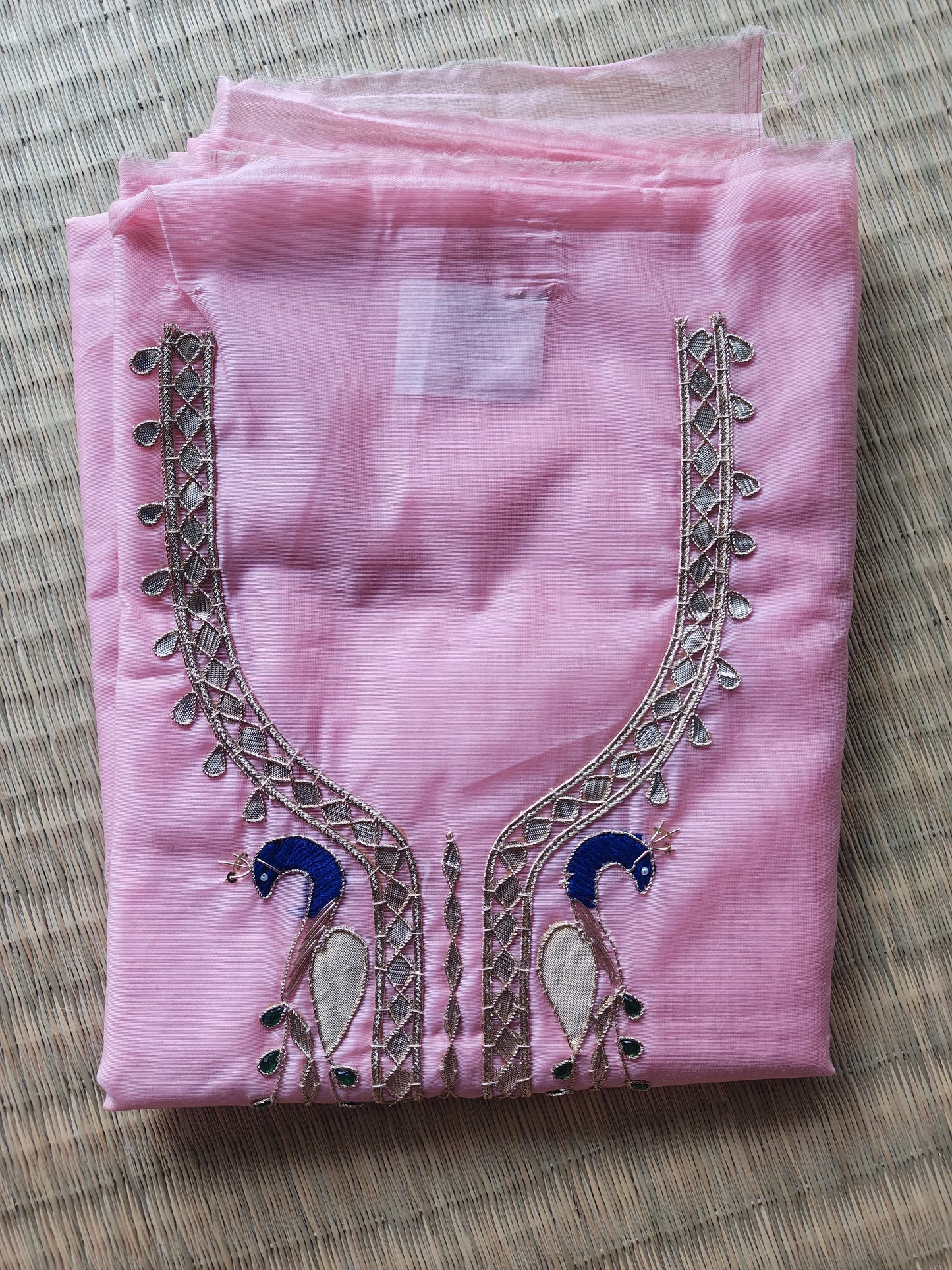 Soft Pink Gota Patti Dress Material