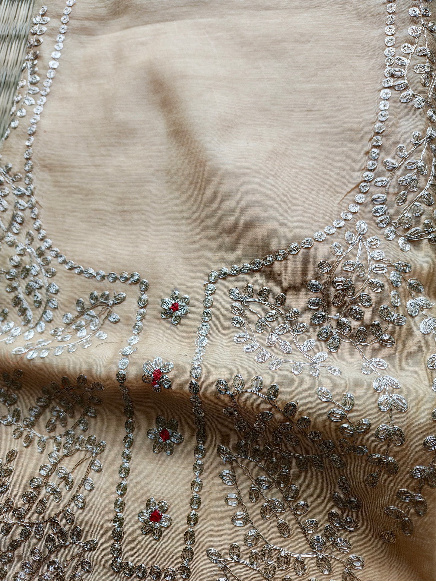 Beige Pittan Work Dress Material