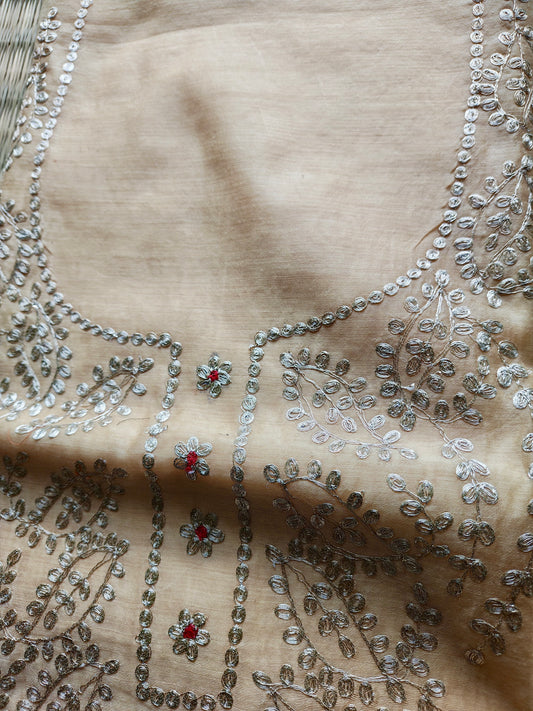 Beige Pittan Work Dress Material