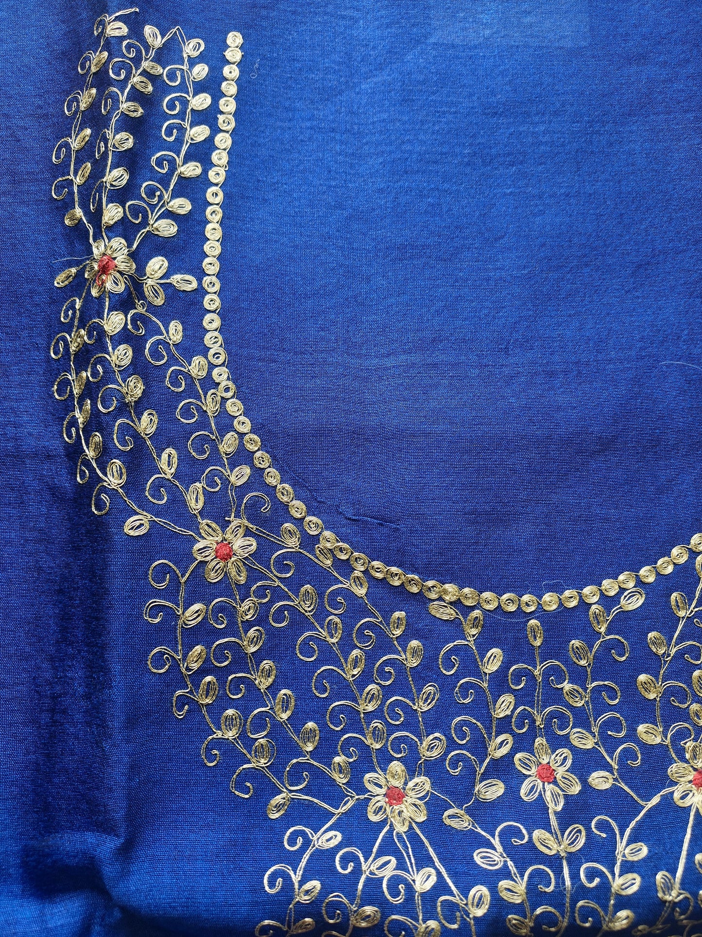 Bright Blue Pittan Work Dress Material