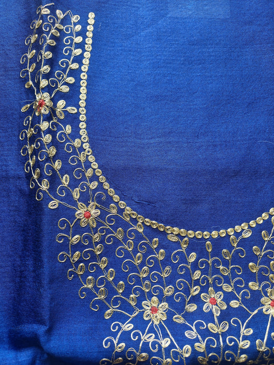 Bright Blue Pittan Work Dress Material