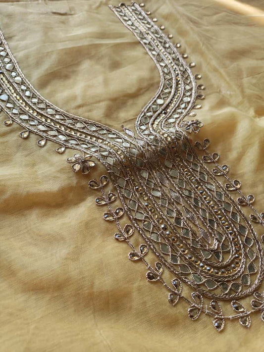 Soft Yellow Gota Patti Dress Material