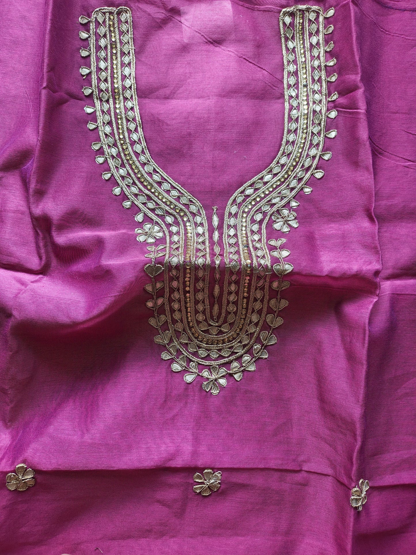 Purple Gota Patti Dress Material