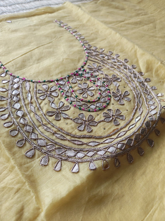 Light Mustard Gota Patti Dress Material