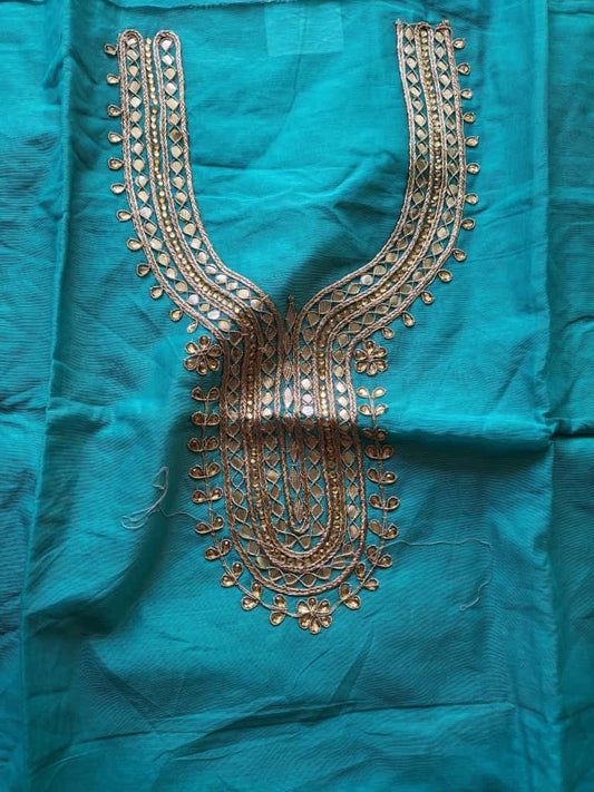 Turquoise Gota Patti Dress Material
