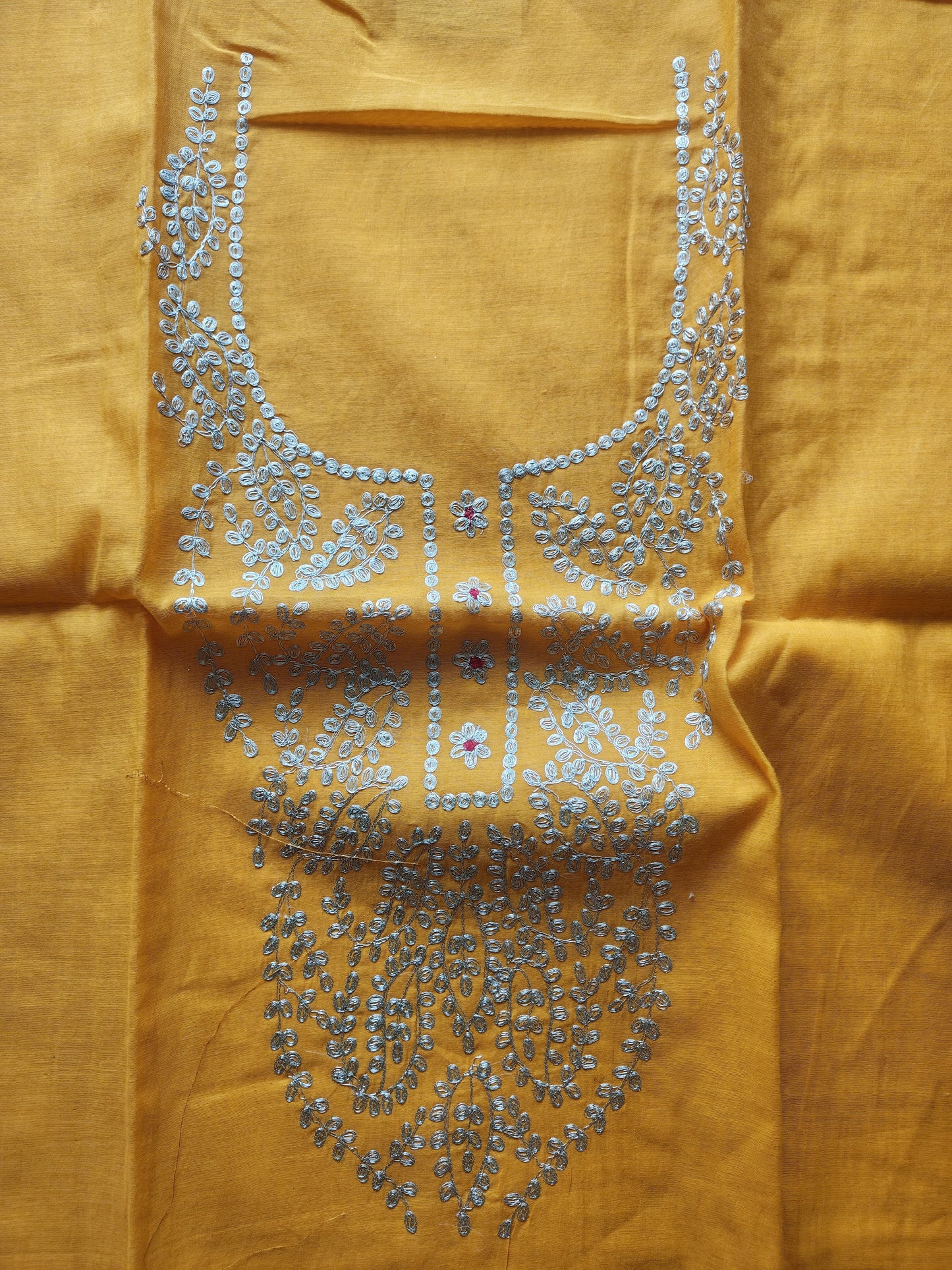 Mustard Yellow Pittan Work Dress Material