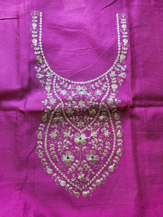 Rani Pink Pittan Work Dress Material