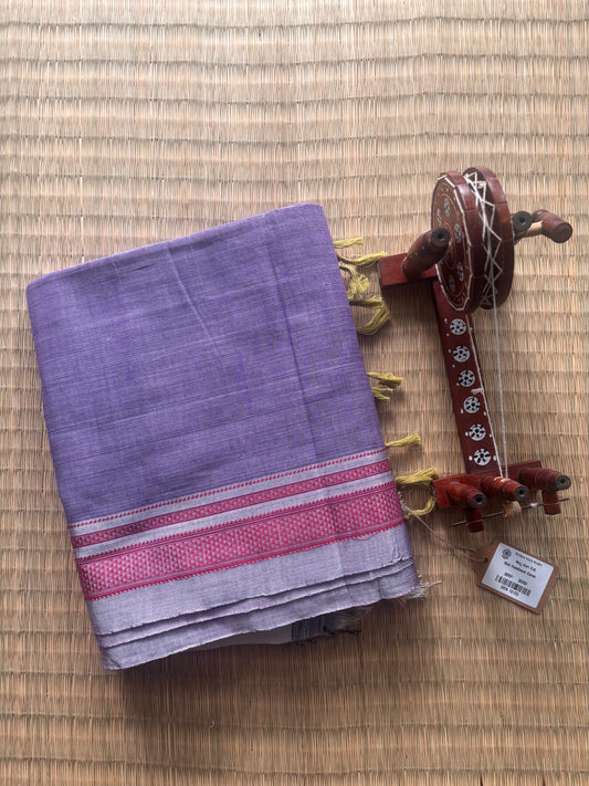 Lavender and Grey Handloom Ilkal Saree