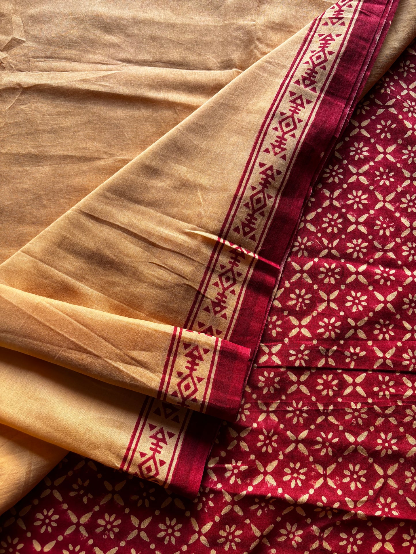 Sanganeri Hand Block Printed Pure Cotton Saree - Gauri