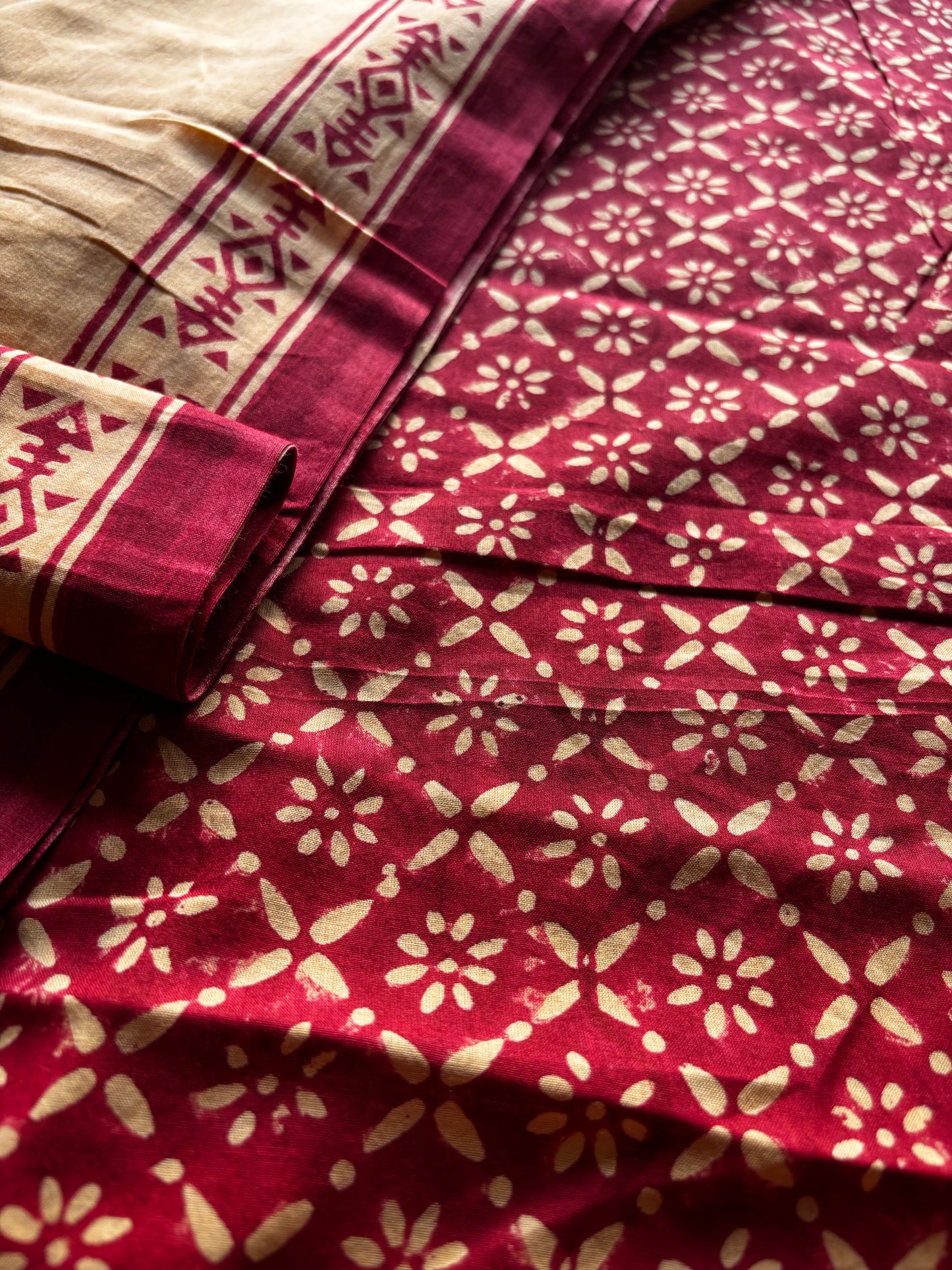 Sanganeri Hand Block Printed Pure Cotton Saree - Gauri