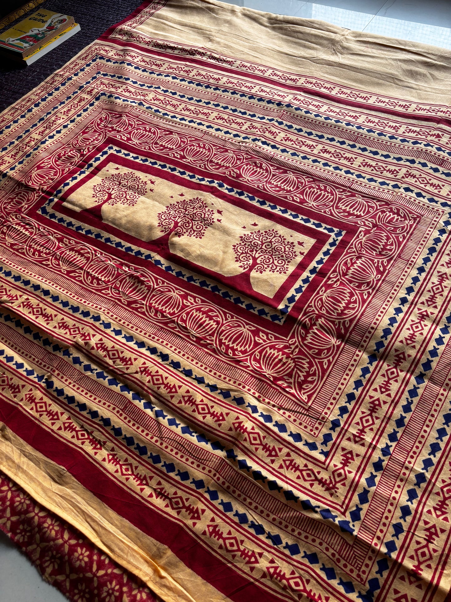 Sanganeri Hand Block Printed Pure Cotton Saree - Gauri