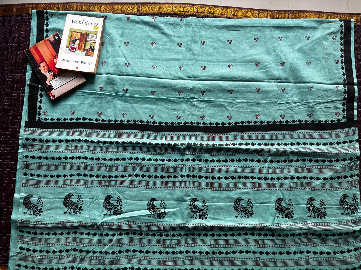 Sanganeri Hand Block Printed Cotton Saree - Meena