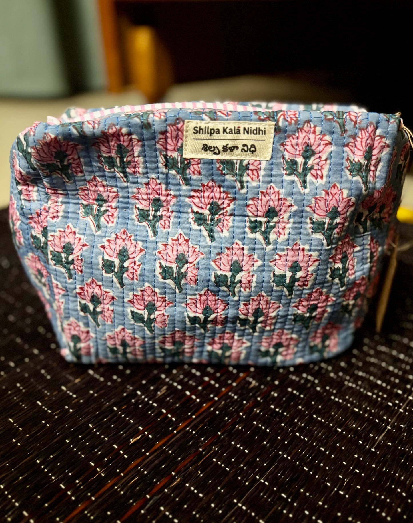 Pure Cotton Hand Block Multipurpose Pouch