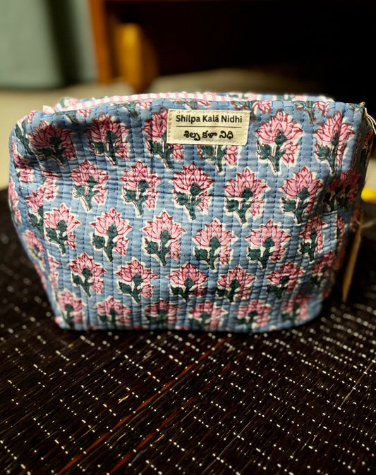 Pure Cotton Hand Block Multipurpose Pouch