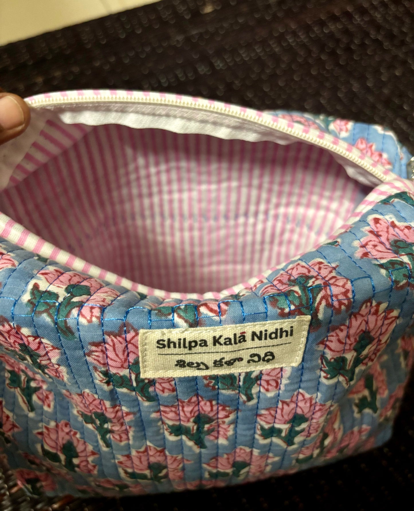 Pure Cotton Hand Block Multipurpose Pouch