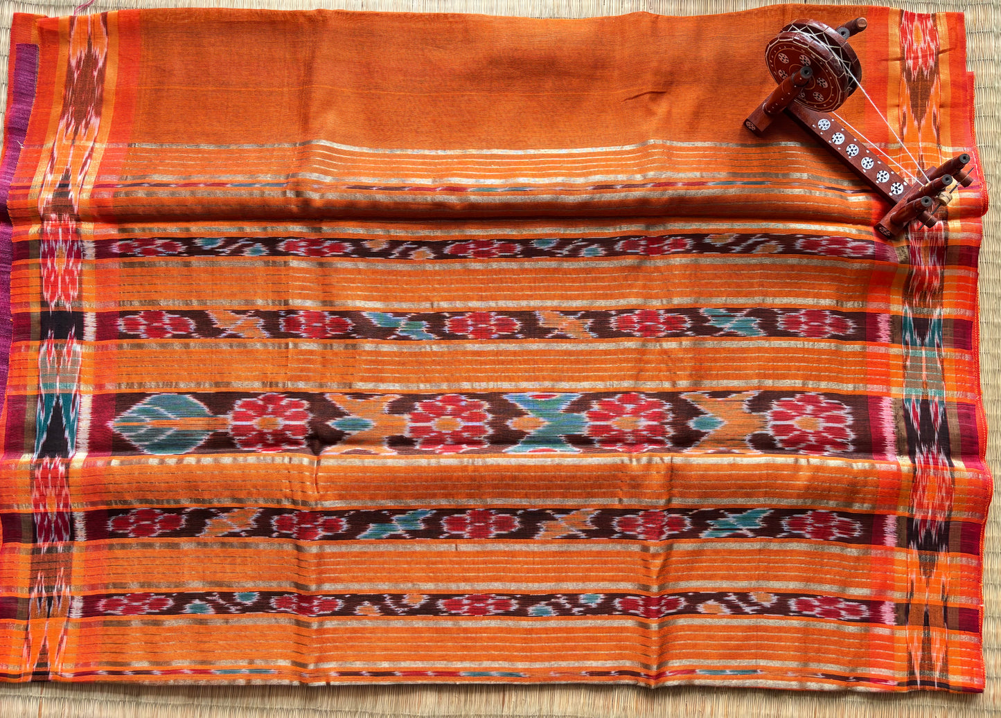 Sambalpuri Handwoven Ghicha Silk Saree