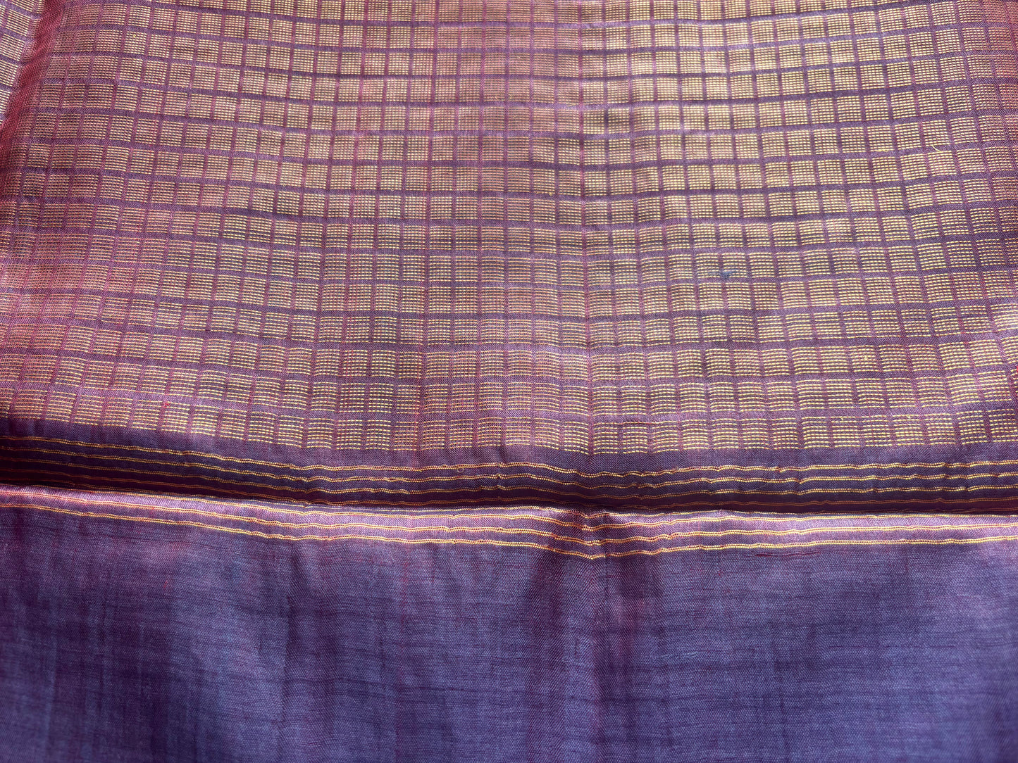 Purple Tussar Silk Handloom Jala Weave Saree