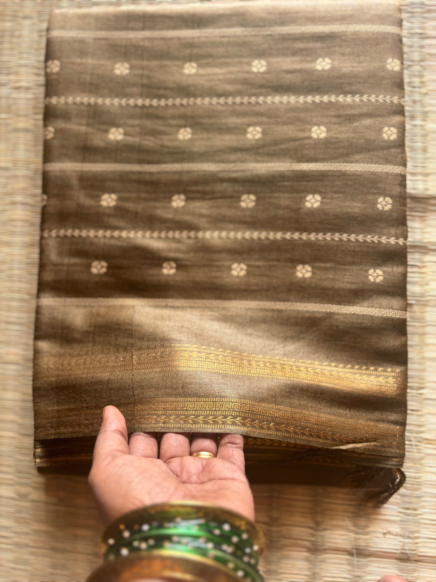 Coffee Brown Handwoven Tussar Silk Saree