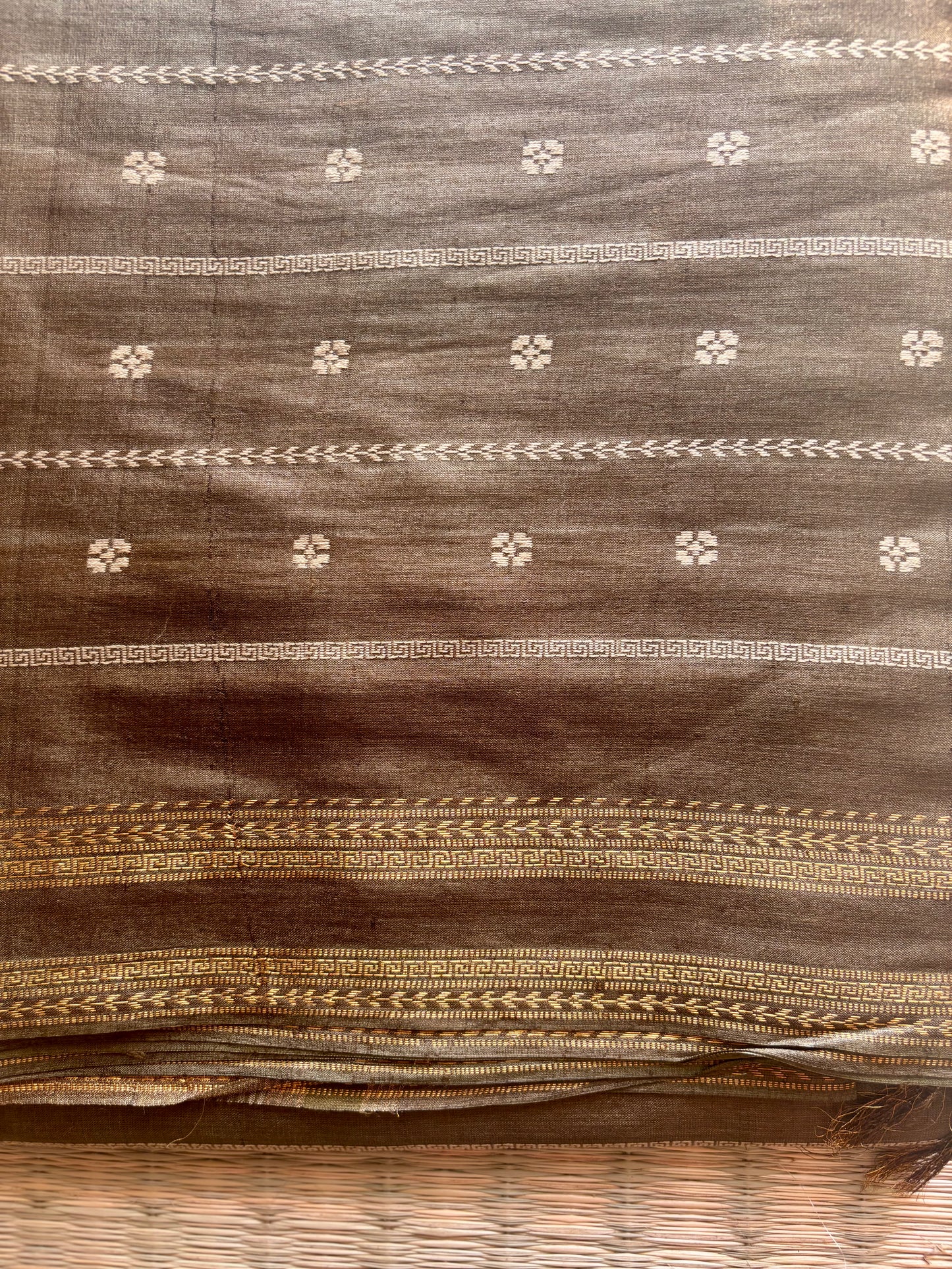Coffee Brown Handwoven Tussar Silk Saree
