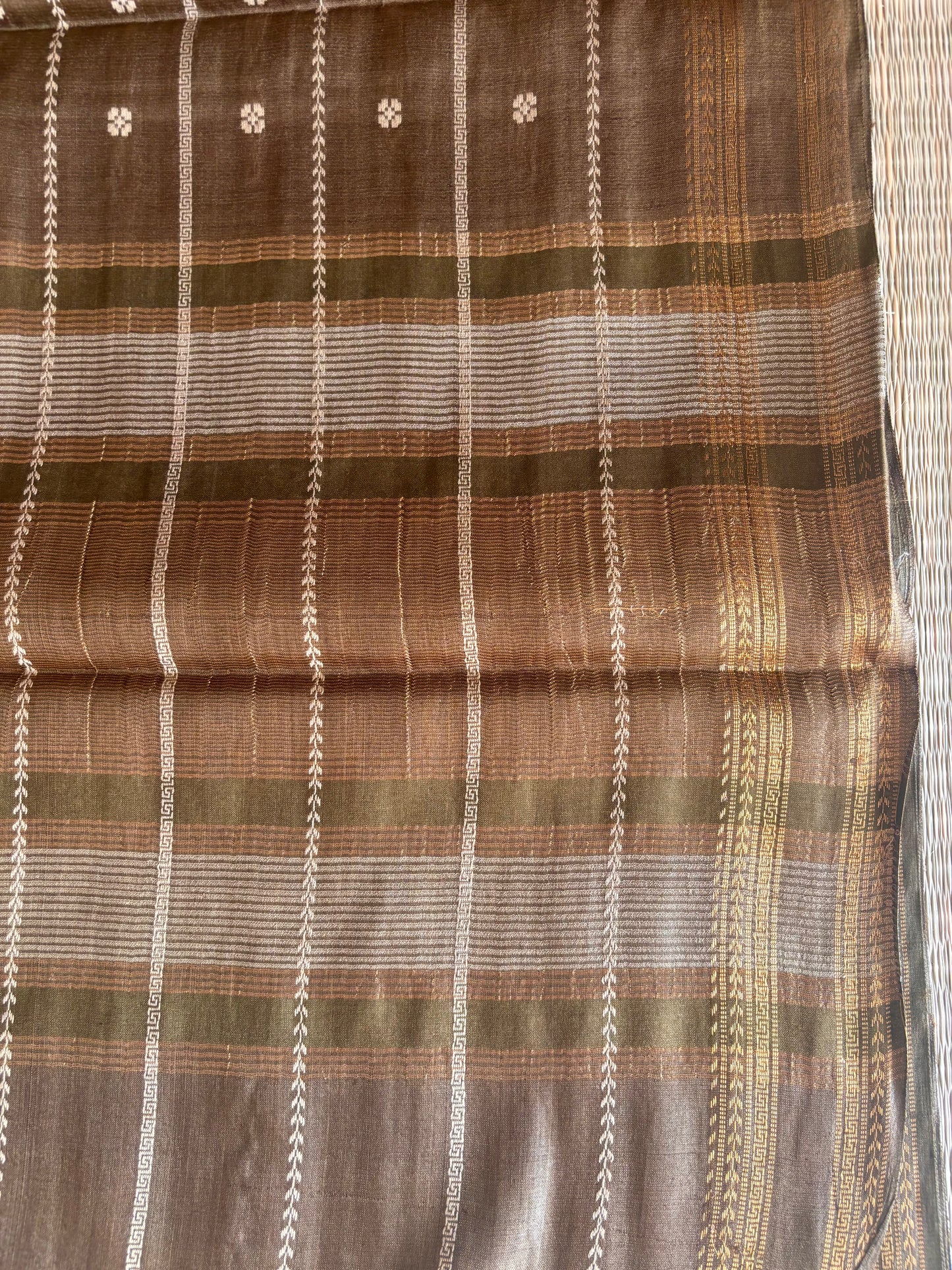 Coffee Brown Handwoven Tussar Silk Saree