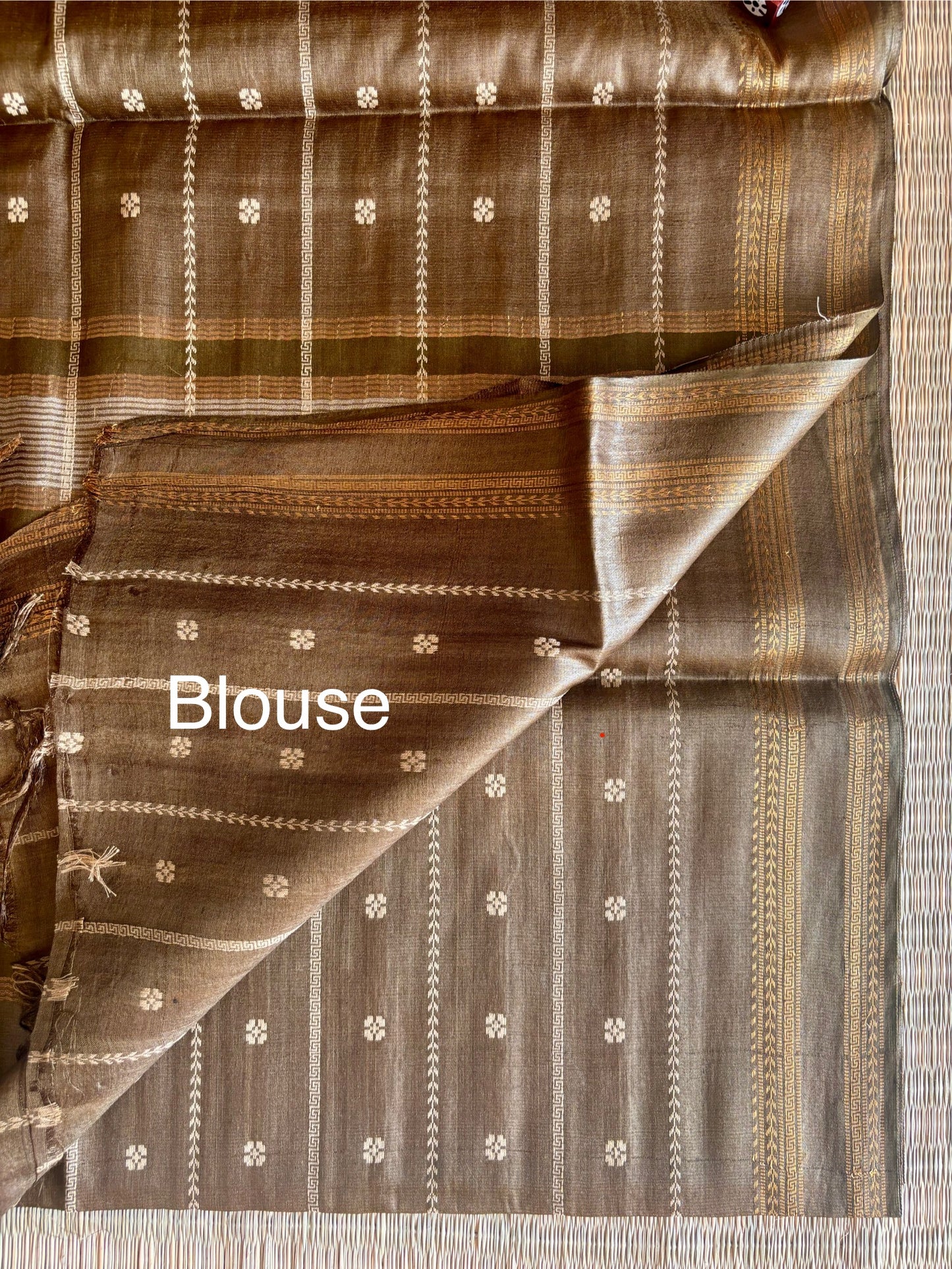 Coffee Brown Handwoven Tussar Silk Saree