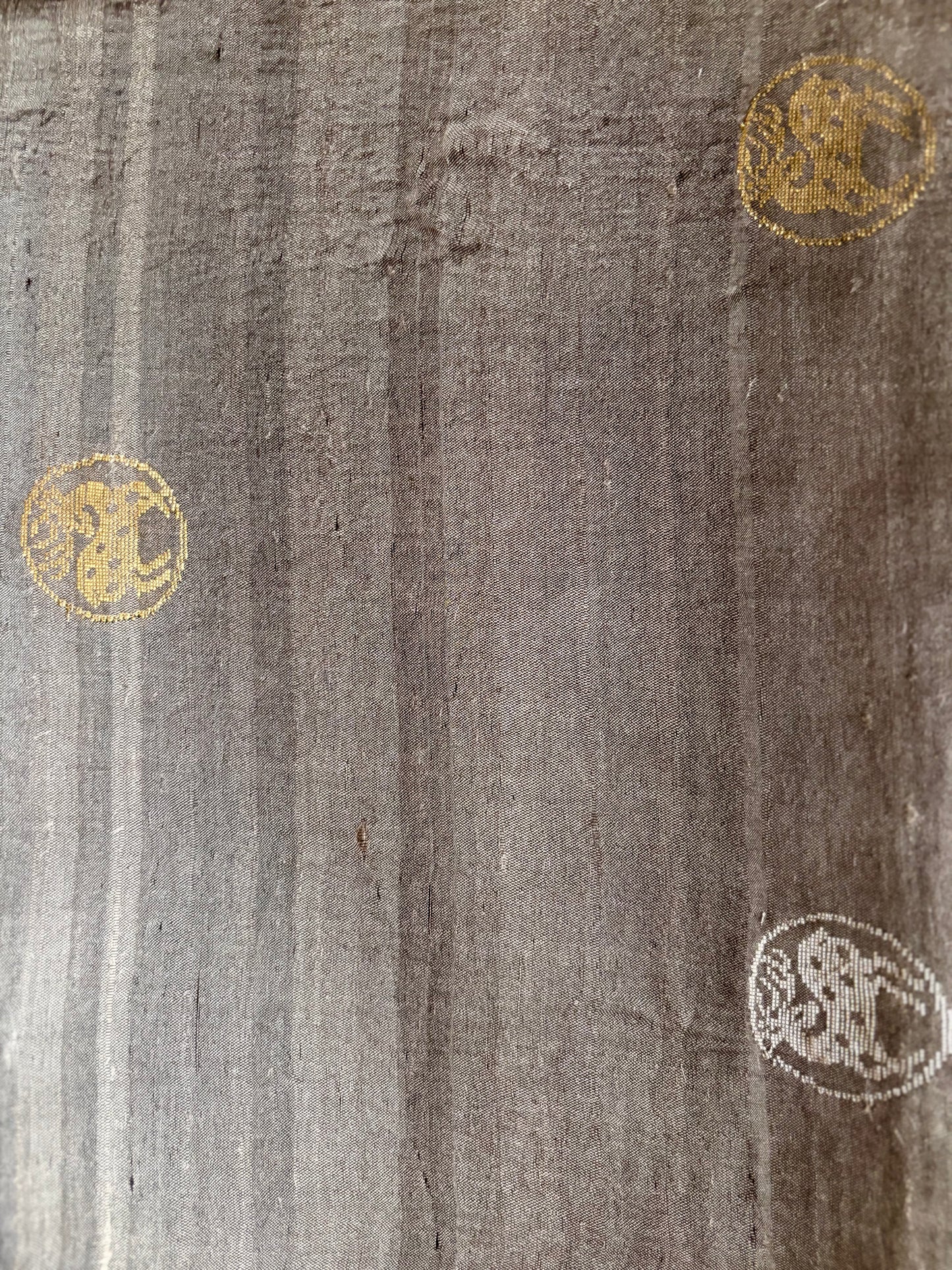 Silver Grey Tussar Silk Saree