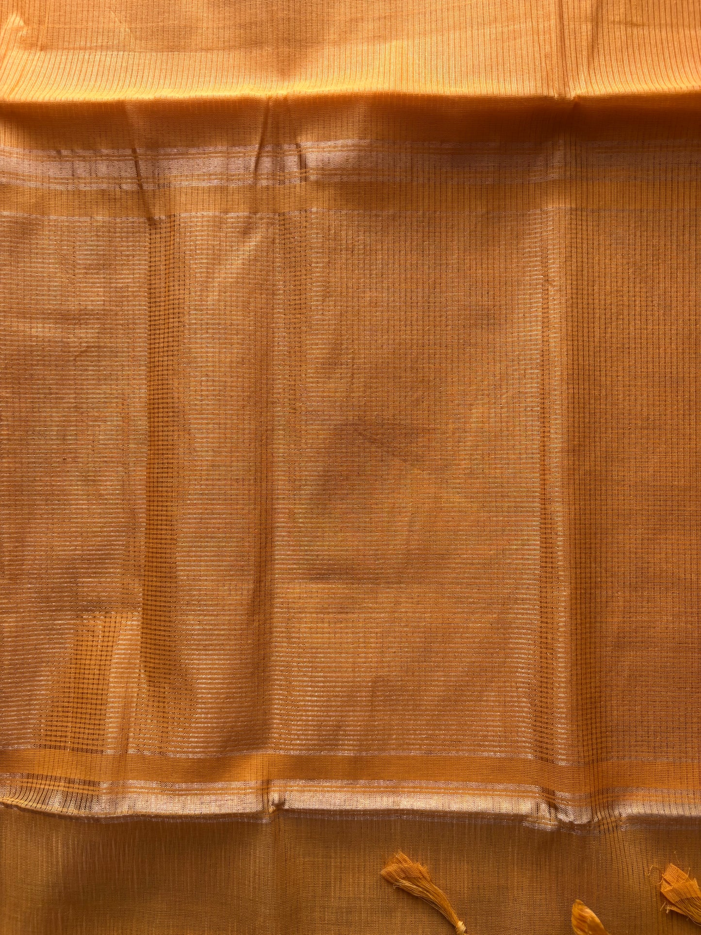 Turmeric Yellow Mangalagiri Cotton Saree with Gold Zari