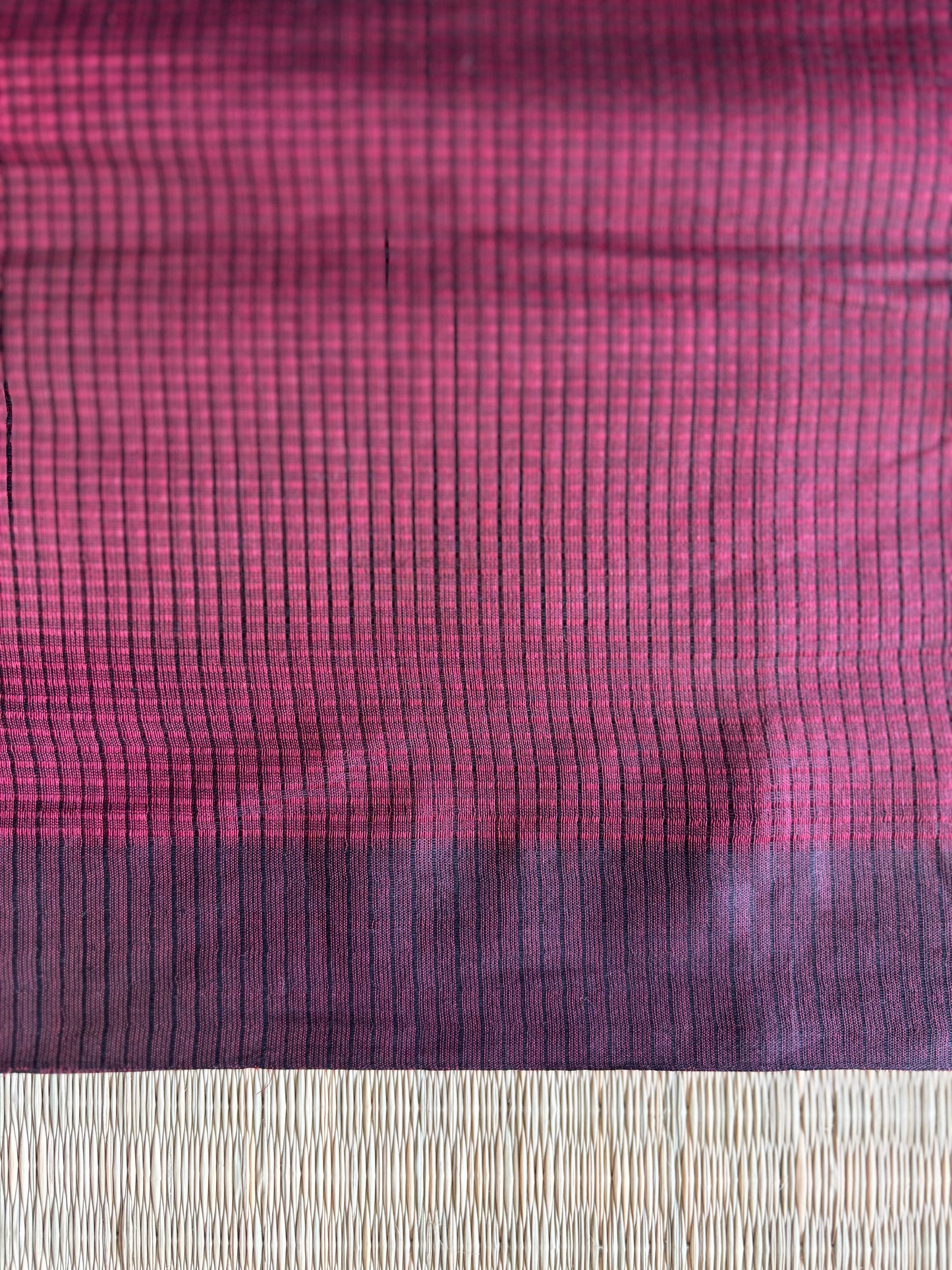 Maroon Plain Mangalagiri Saree with Kalamkari Blouse