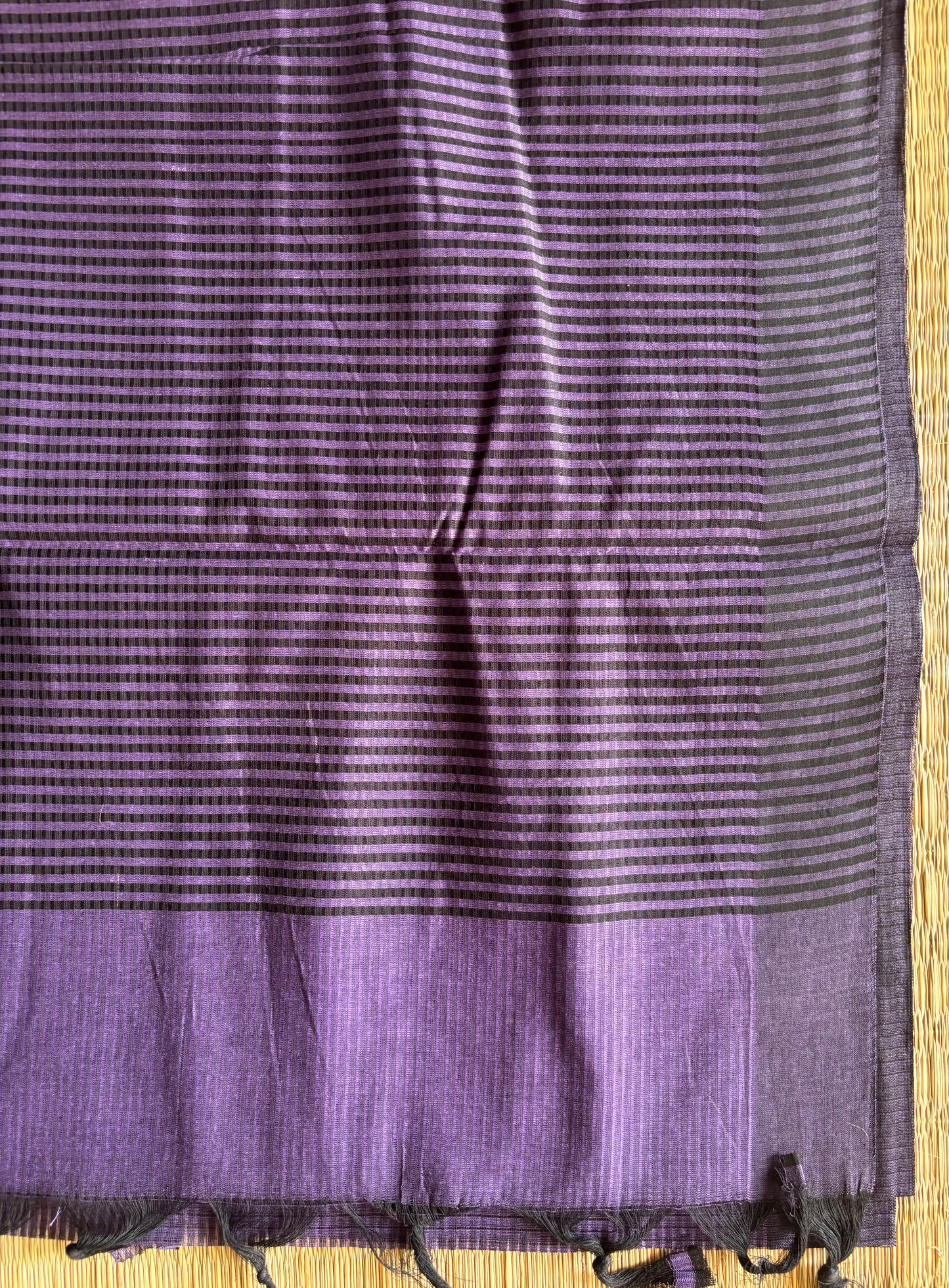 Purple Mangalagiri Cotton Saree with Kalamkari Blouse