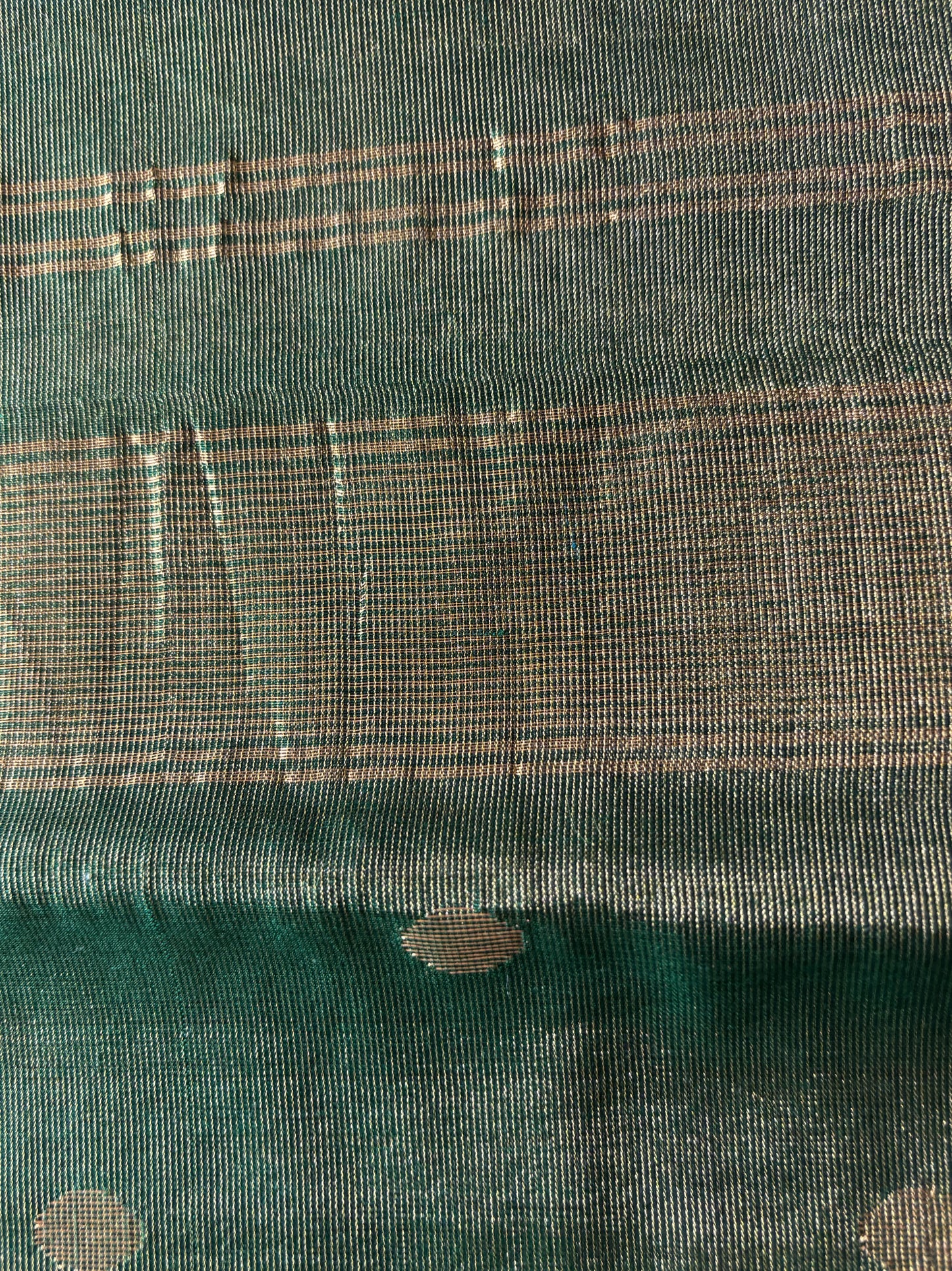 Bottle Green Pure Tissue Maheshwari Saree with Butas