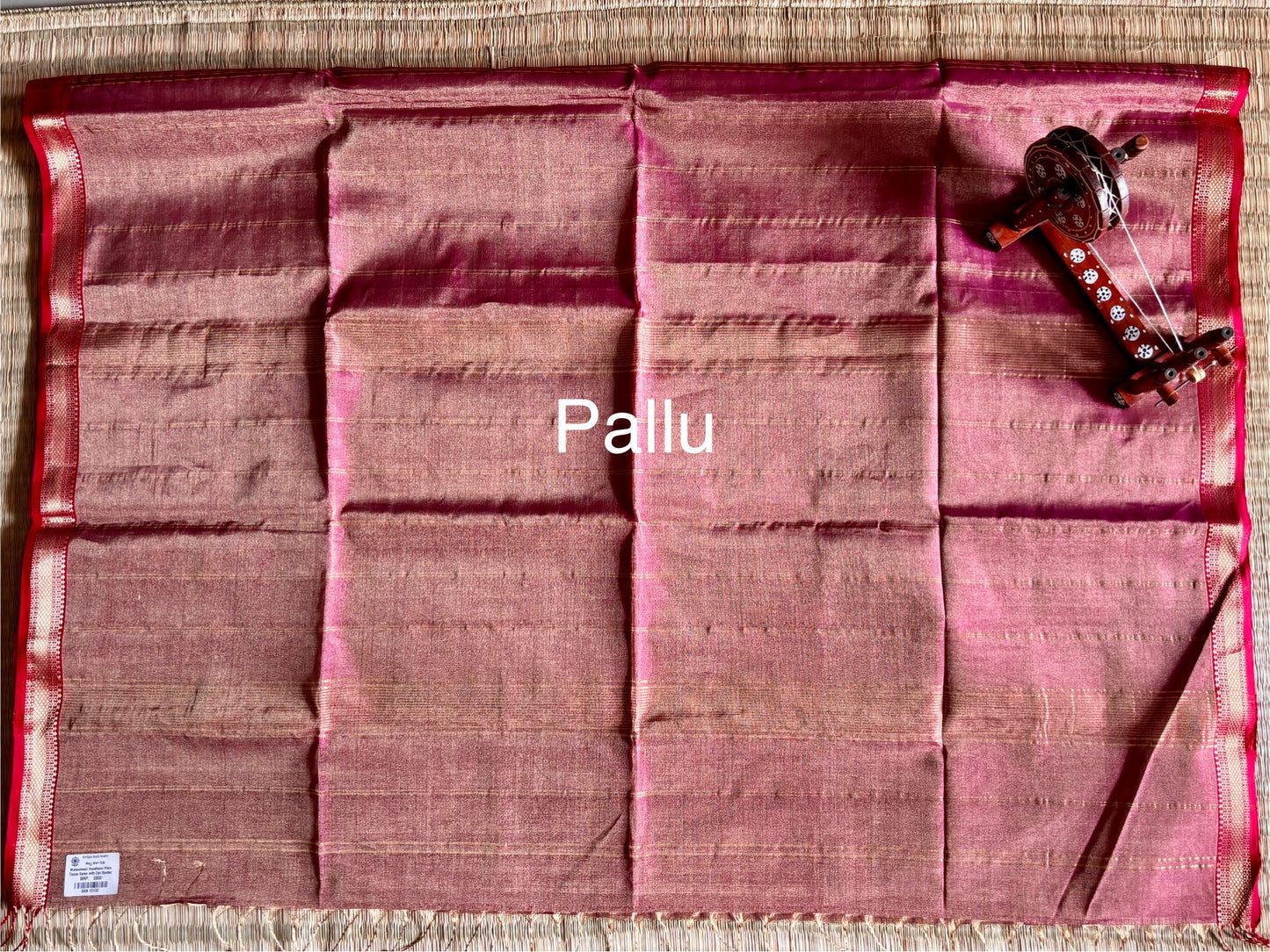 Rani Pink Pure Tissue Maheshwari Saree